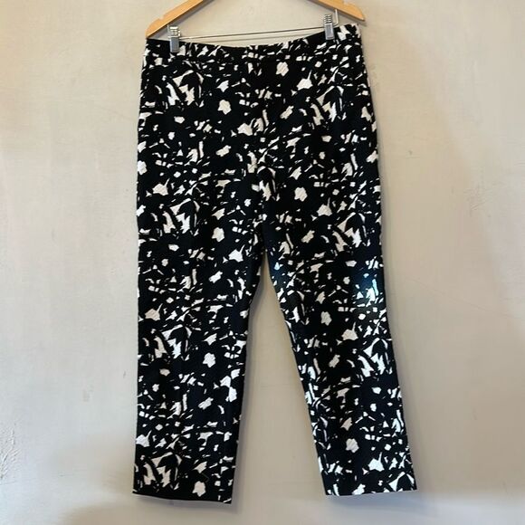 Banana Republic black white textured patterned pants Size 12 EUC - Picture 1 of 8